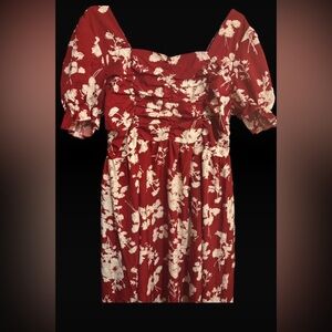 Floral Red and White dress